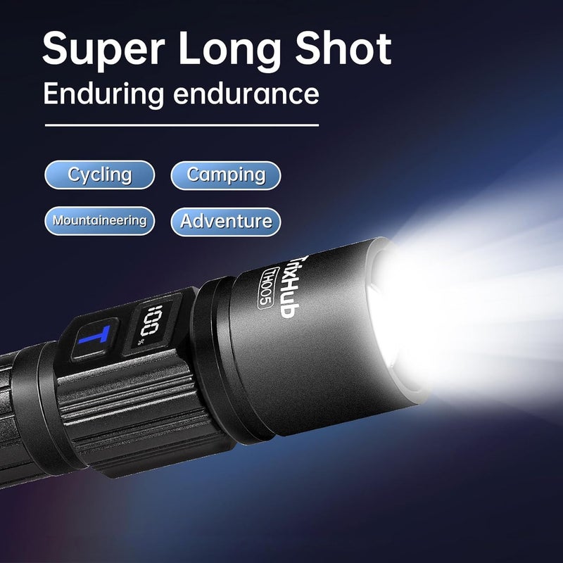 TrixHub Rechargeable Flashlights High Lumens, 5Mode Flash Light with LCD Digital Display, Super Bright Flashlight Adjustable Tactical Flashlight, High Powered LED Handheld Flashlight for Home - Image 5